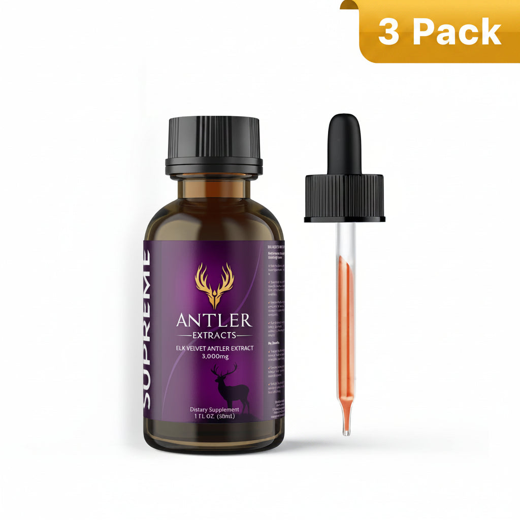 Antler Extracts Supreme elk velvet antler extract 3,000mg with Tribulus three pack
