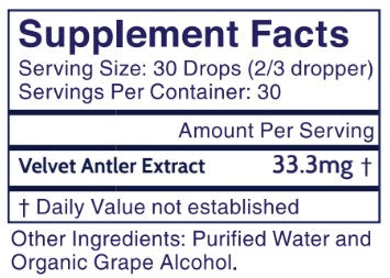 Antler Extracts Essential elk velvet antler liquid extract 1,000mg bottle and dropper