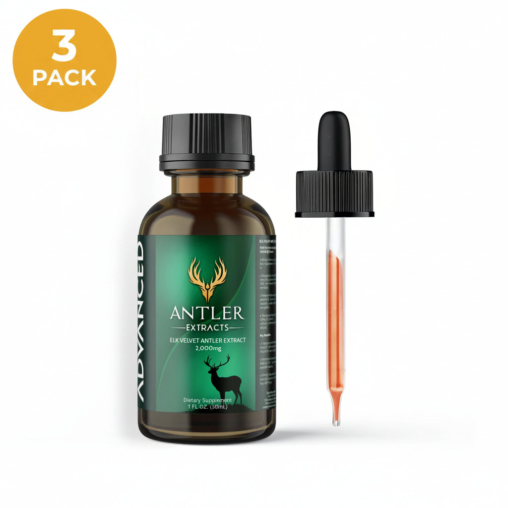Antler Extracts Advanced elk velvet antler liquid extract 2,000mg three pack