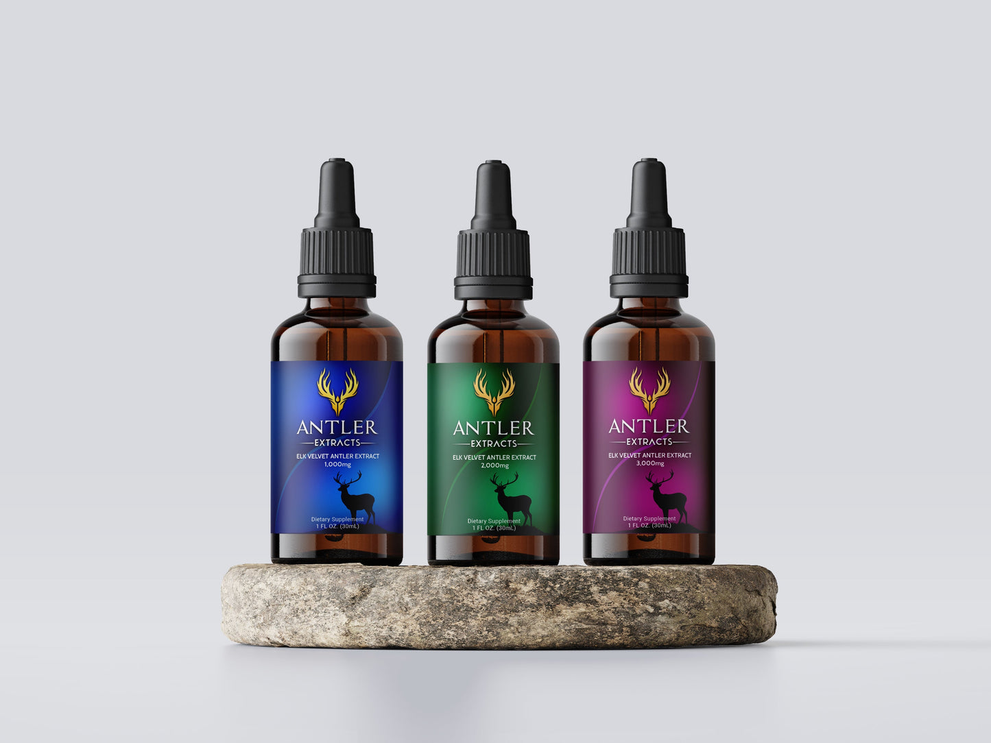 Antler Extracts Elk Velvet Antler 3-Month Transformation Stack | Essential, Advanced & Supreme Pure Velvet Extracts Deer