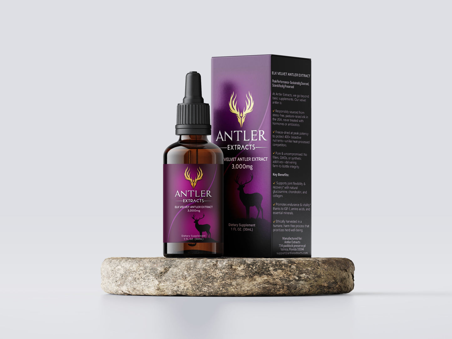 Antler Extracts Supreme Elk Velvet Antler Extract – 3,000mg + Tribulus | Elite Performance Pure Velvet Extracts Deer