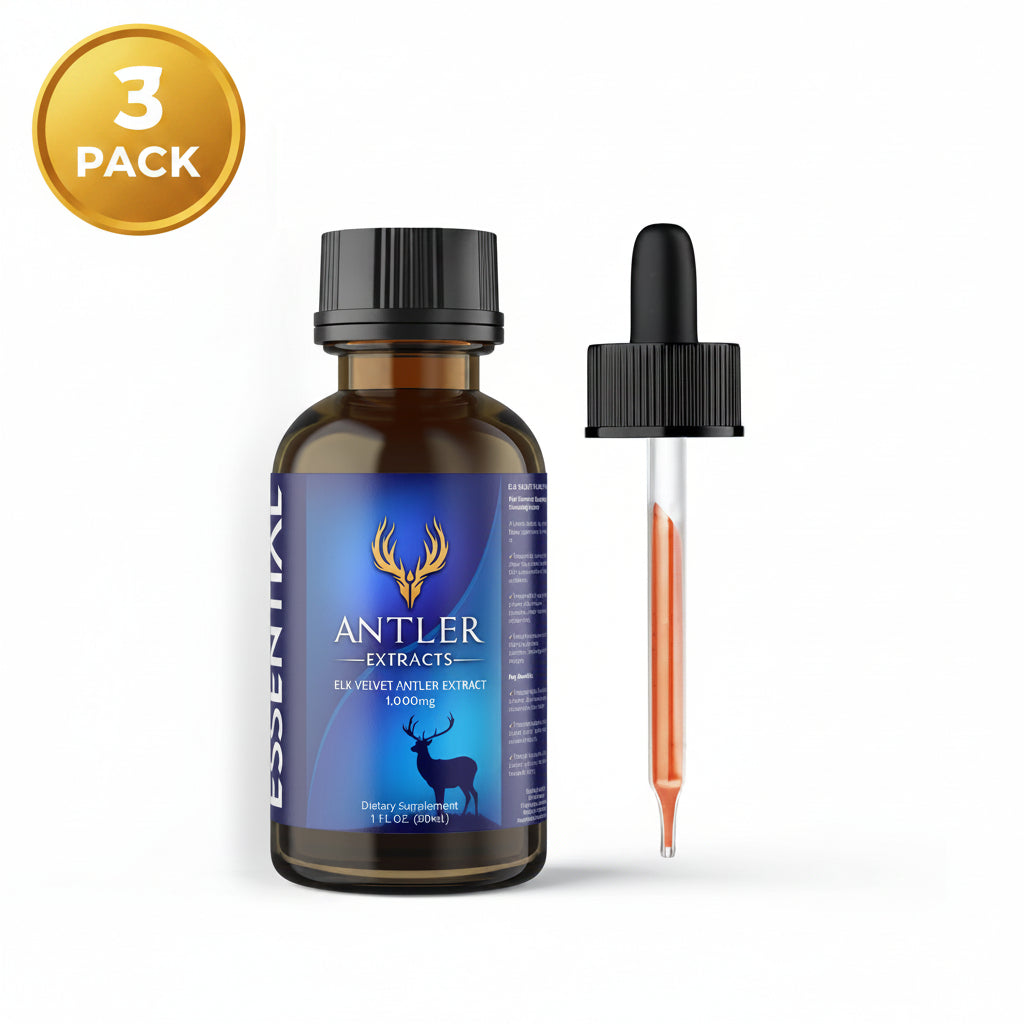 Essential Elk Velvet Antler Liquid Extract – 1,000mg (3 Pack)
