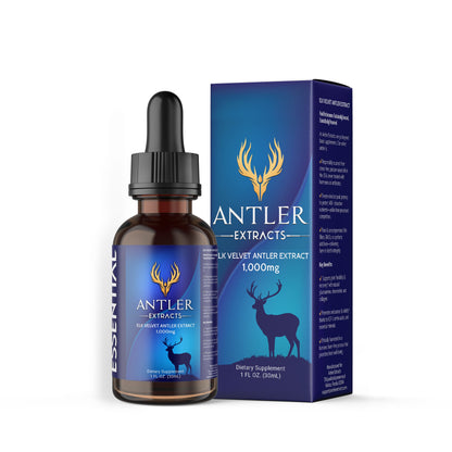 Antler Extracts Essential Elk Velvet Antler Liquid Extract – 1,000mg Pure Velvet Extracts Deer