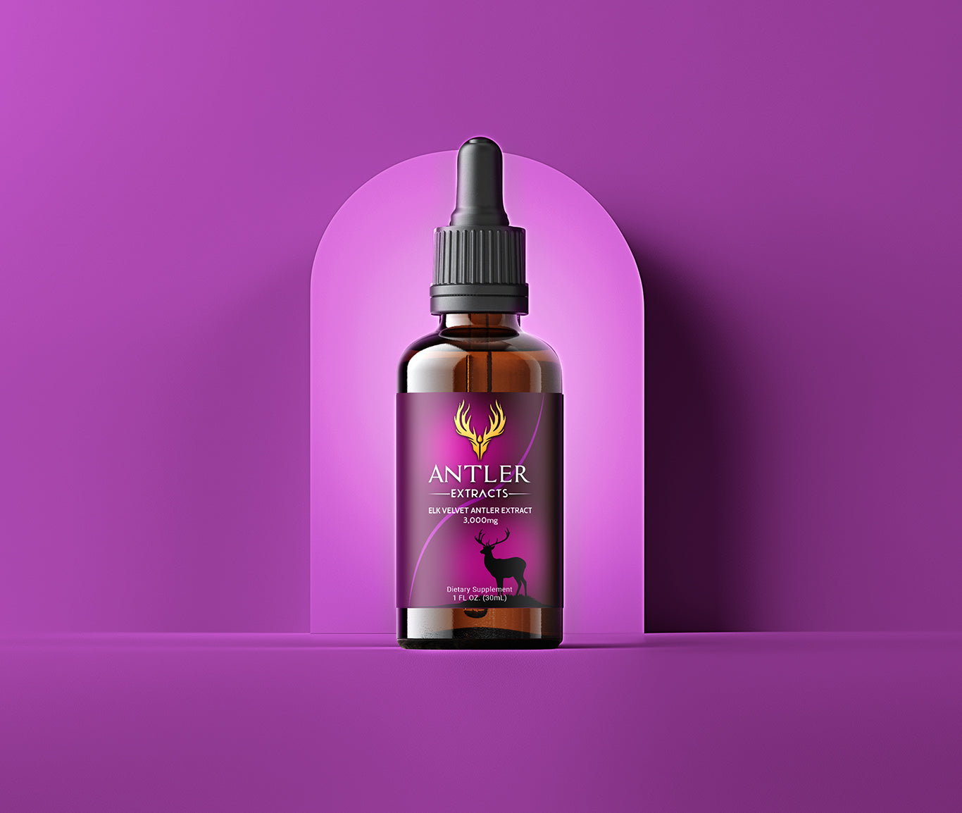 Antler Extracts Supreme Elk Velvet Antler Extract – 3,000mg + Tribulus | Elite Performance Pure Velvet Extracts Deer